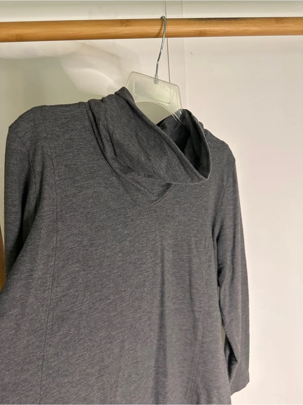 Women's Charcoal Cowl Neck Pullover Hoodie large